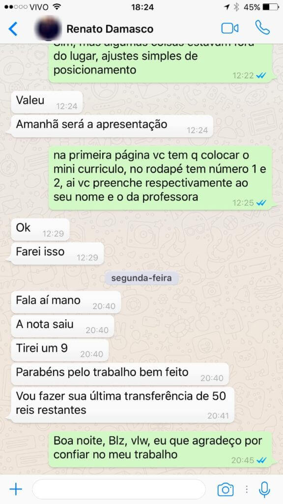 depoimento de monografia