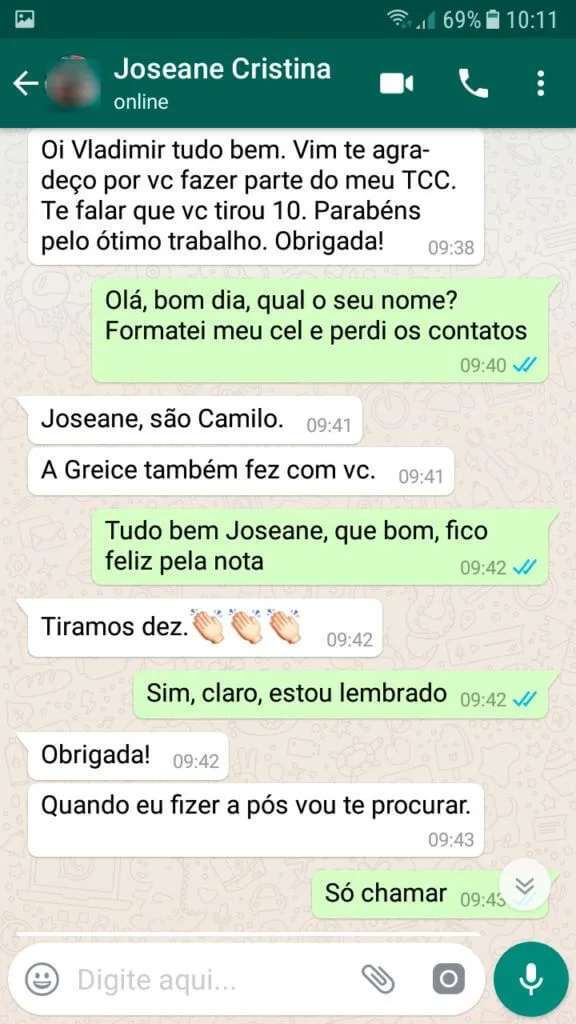 depoimento de monografia